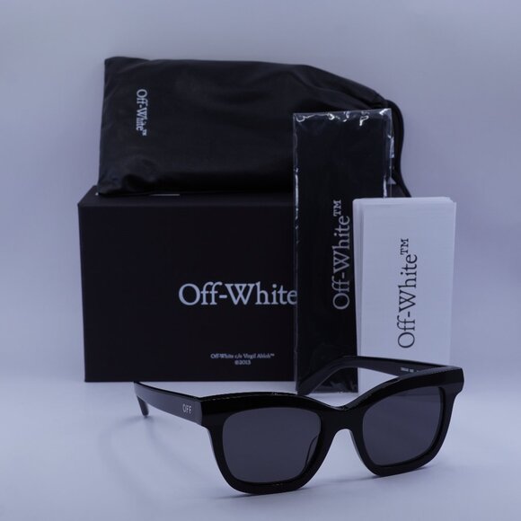 Off-White OERI143 LINCOLN 1007 Square Sunglasses – Black/Dark Grey - Picture 1 of 10